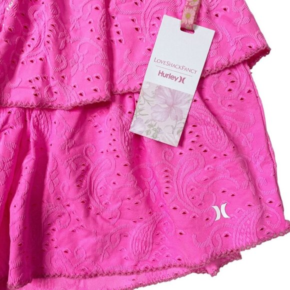 LoveShackFancy Cotton Candy Pink Eyelet Paisley Tiered Skirt S NWT - Picture 6 of 6